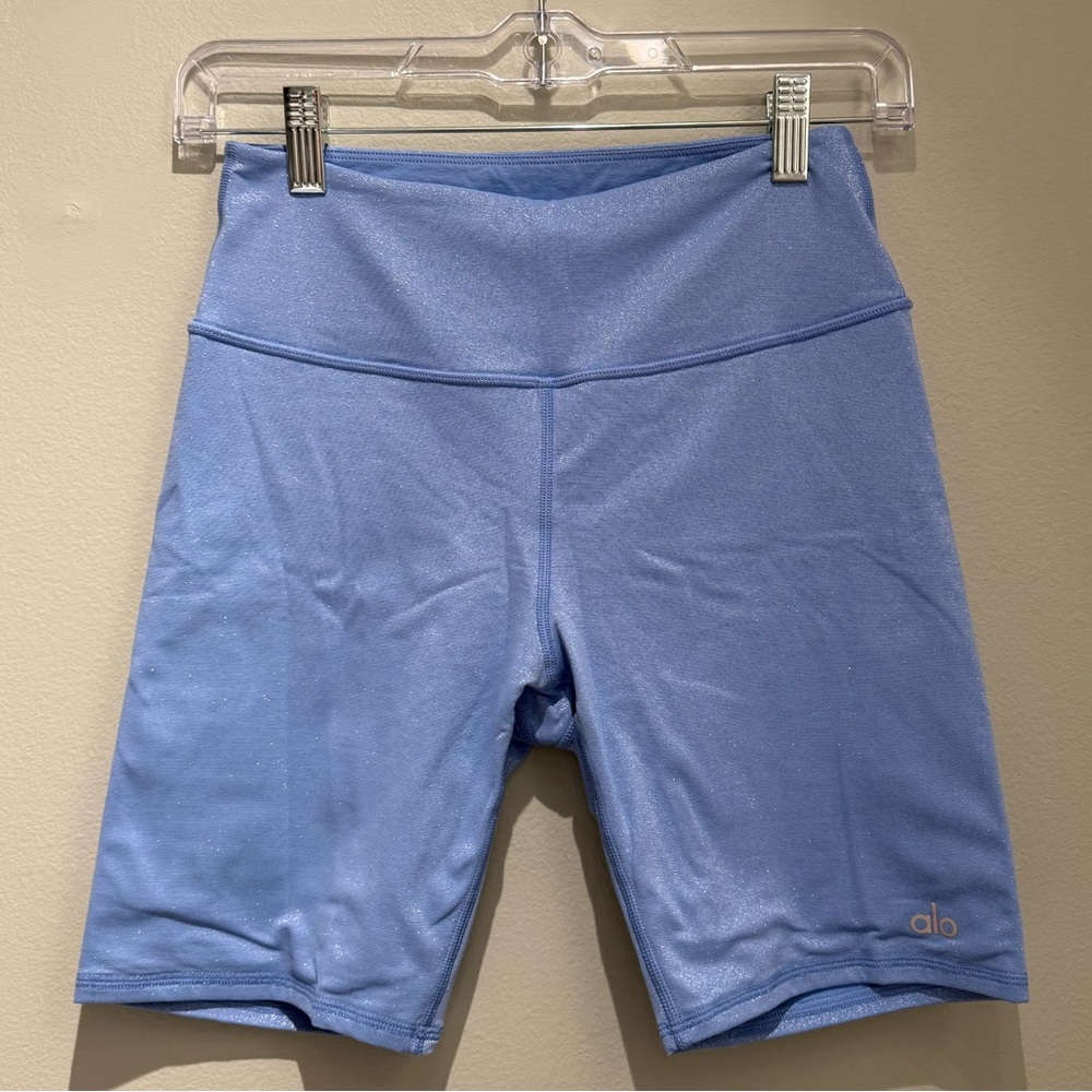 Alo Yoga Iridescent Marina blue Biker Shorts